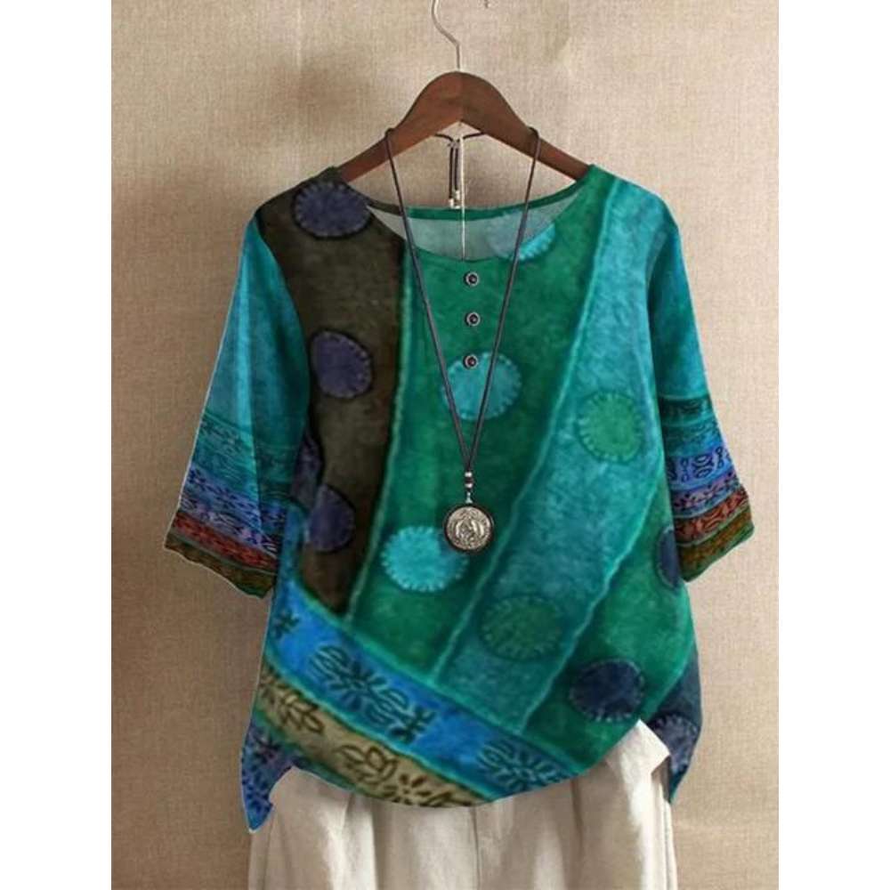 Valerie - Spalvingas boho topas